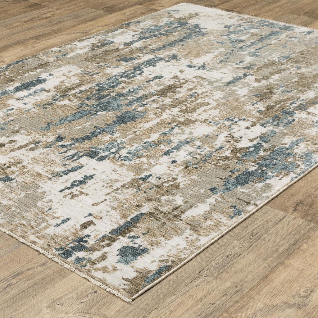 Oriental Weavers Echo ECH11 Beige Rectangle Indoor Area Rug Abstract Pattern-
