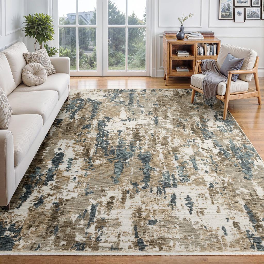 Oriental Weavers Echo ECH11 Beige Rectangle Indoor Area Rug Abstract Pattern-