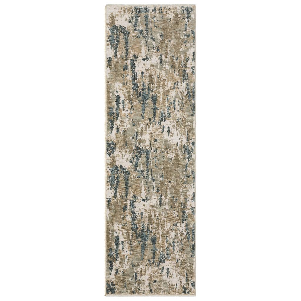 Oriental Weavers Echo ECH11 Beige Rectangle Indoor Runner Abstract Pattern-