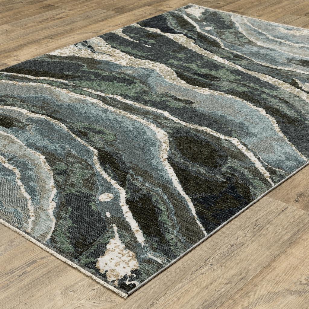 Oriental Weavers Echo ECH12 Blue Rectangle Indoor Area Rug Abstract Pattern-