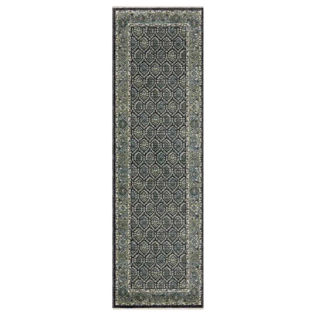 Oriental Weavers Eliana ELI01 Blue Rectangle Indoor Runner Oriental Pattern-