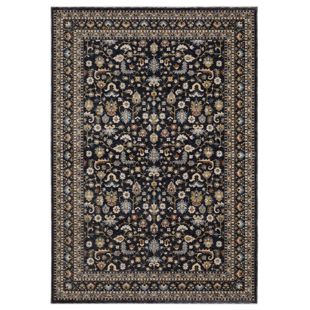 Oriental Weavers Eliana ELI04 Blue Rectangle Indoor Area Rug Oriental Pattern-