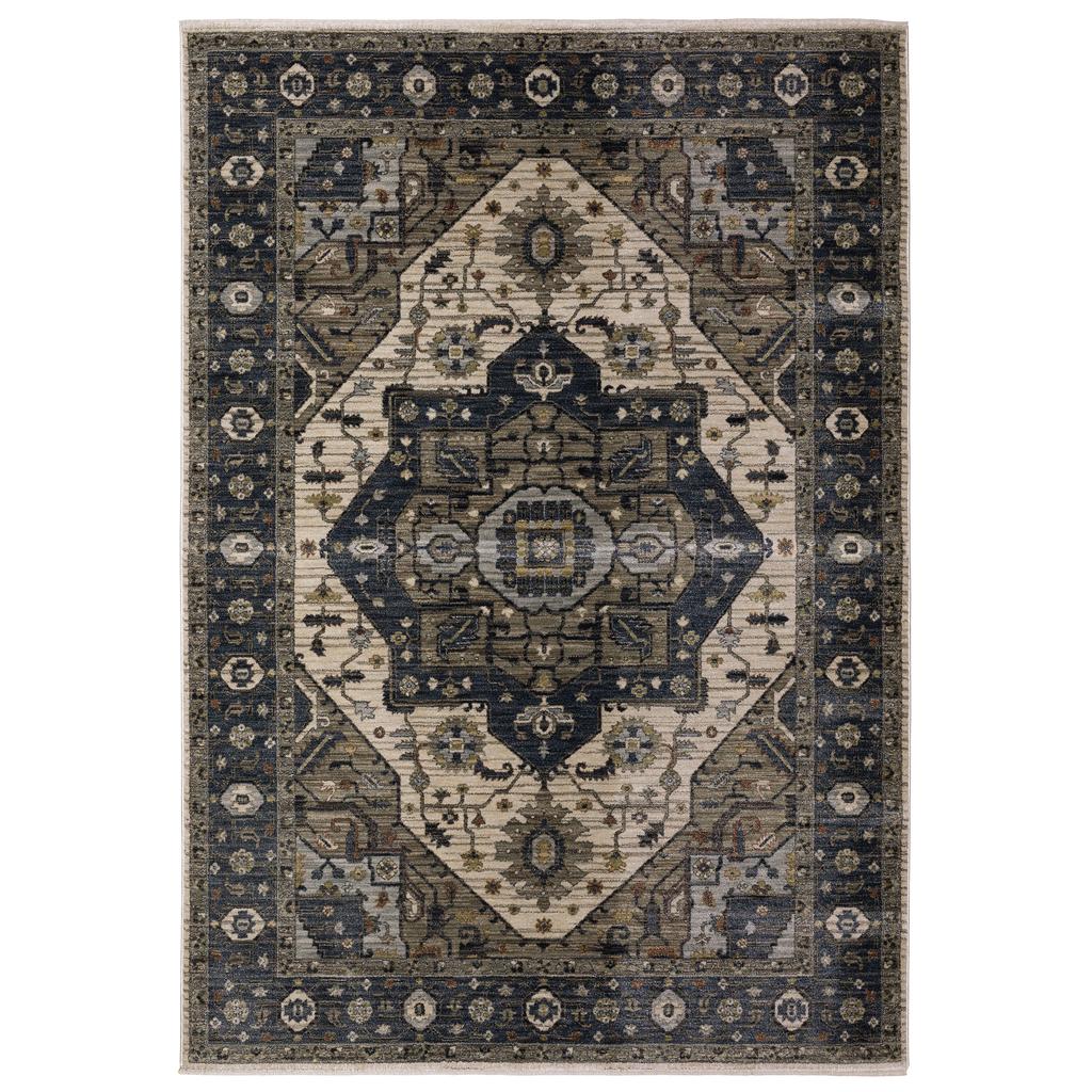 Oriental Weavers Eliana ELI05 Blue Rectangle Indoor Area Rug Oriental Pattern-