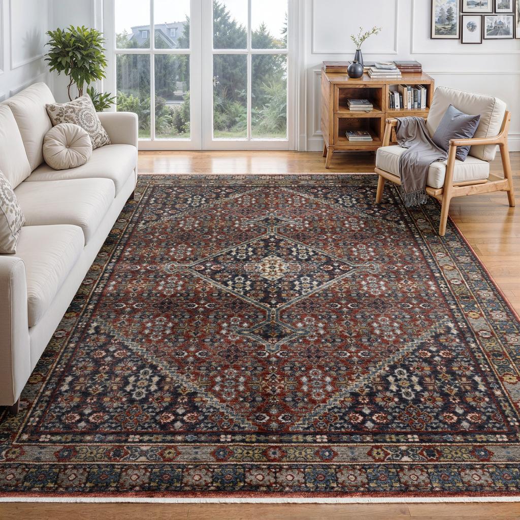 Oriental Weavers Eliana ELI06 Red Rectangle Indoor Area Rug Oriental Pattern-