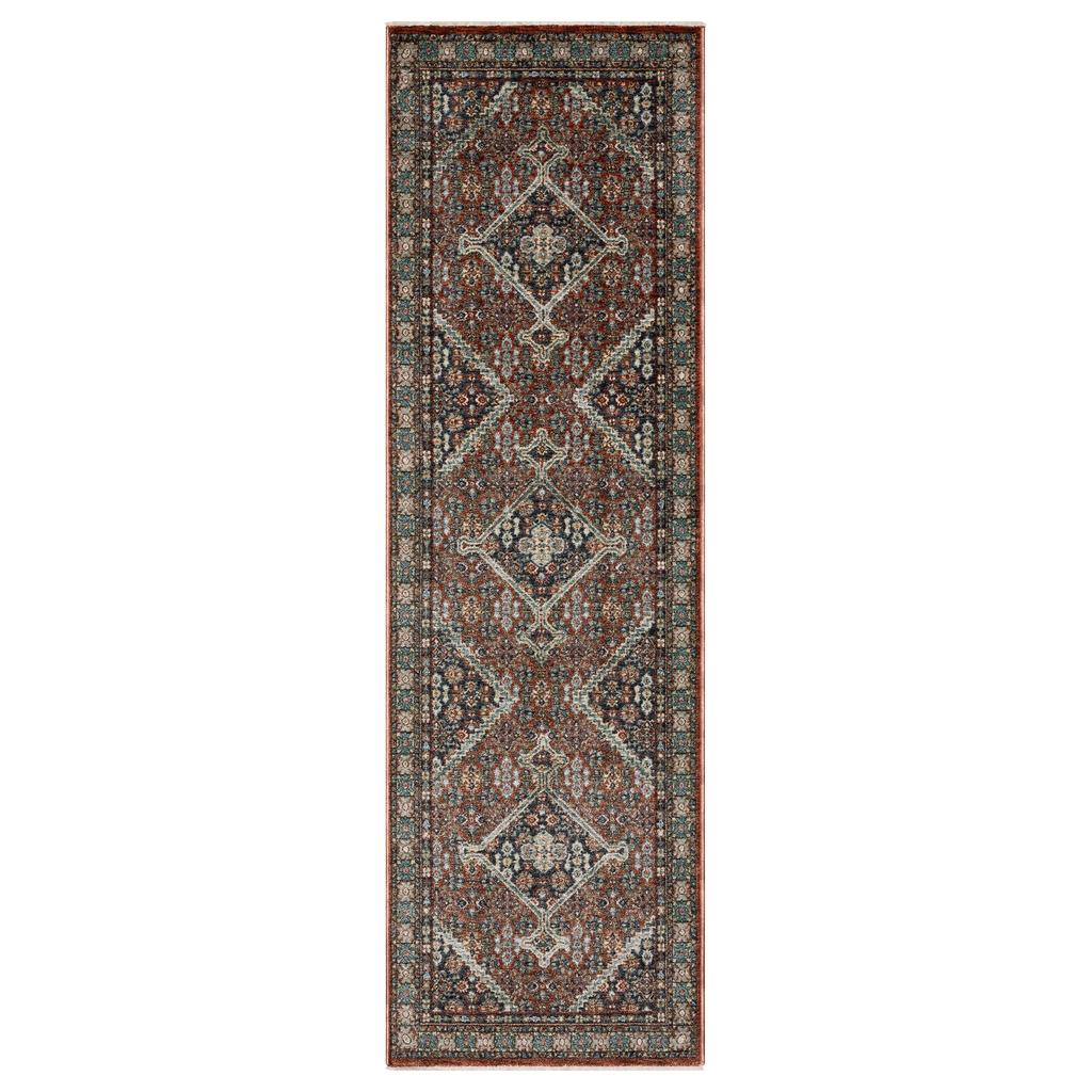 Oriental Weavers Eliana ELI06 Red Rectangle Indoor Runner Oriental Pattern-