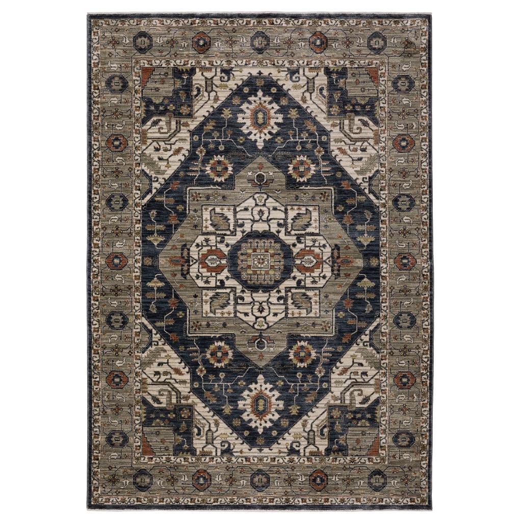 Oriental Weavers Eliana ELI07 Blue Rectangle Indoor Area Rug Oriental Pattern-