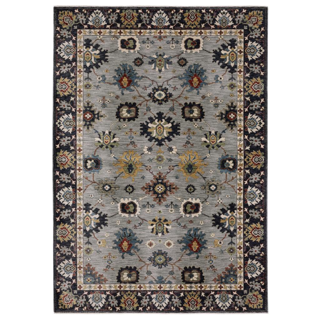 Oriental Weavers Eliana ELI08 Blue Rectangle Indoor Area Rug Oriental Pattern-