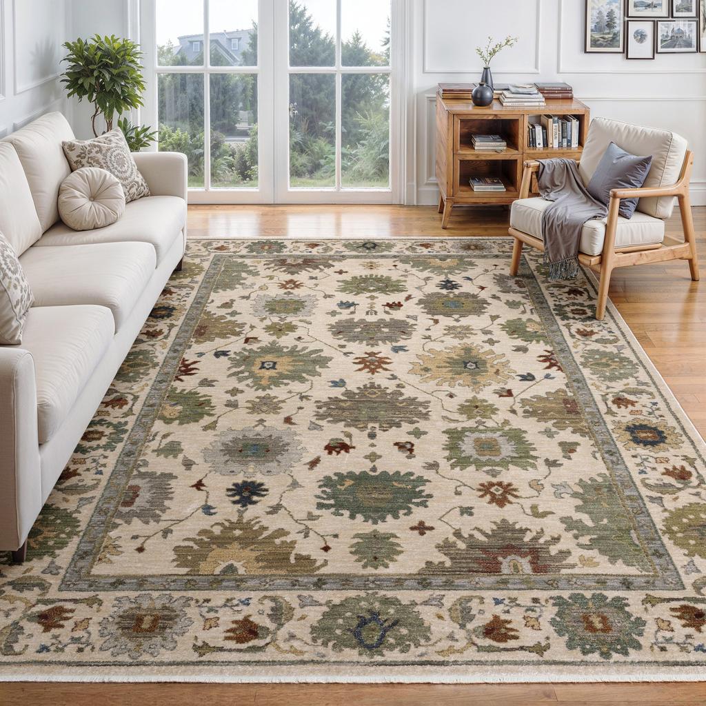 Oriental Weavers Eliana ELI10 Ivory Rectangle Indoor Area Rug Floral Pattern-