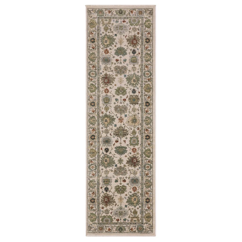 Oriental Weavers Eliana ELI10 Ivory Rectangle Indoor Runner Floral Pattern-