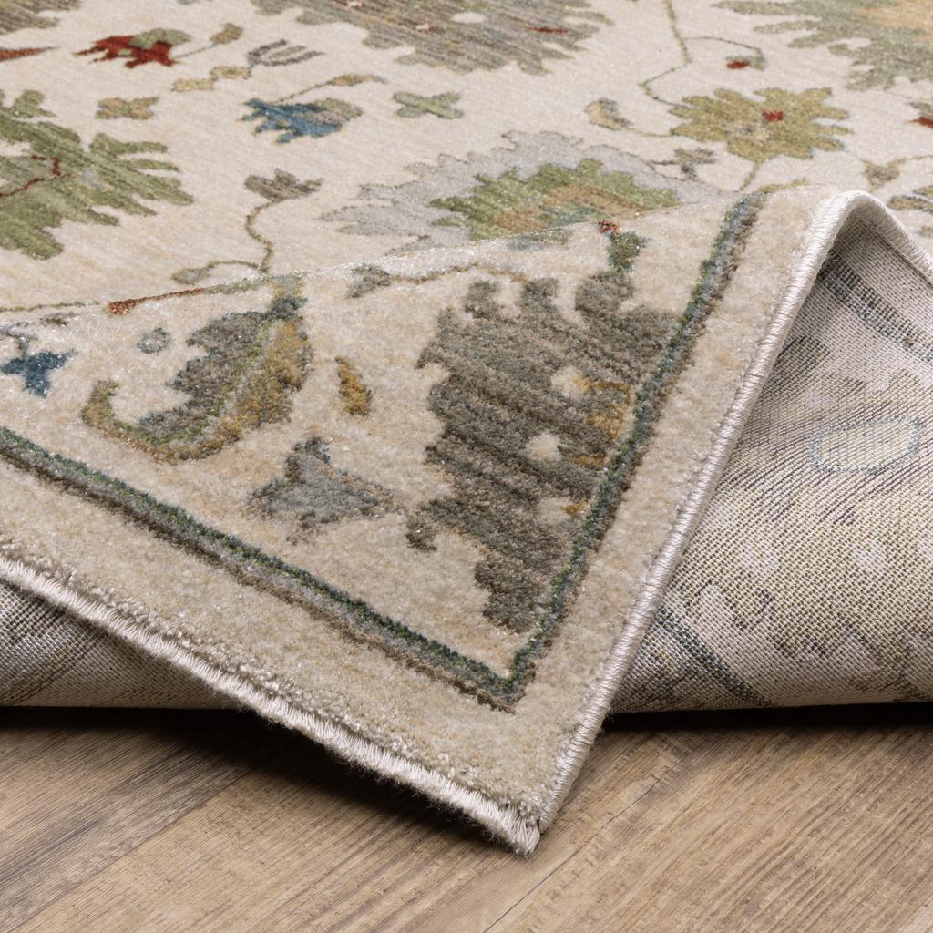 Oriental Weavers Eliana ELI10 Ivory Rectangle Indoor Runner Floral Pattern-