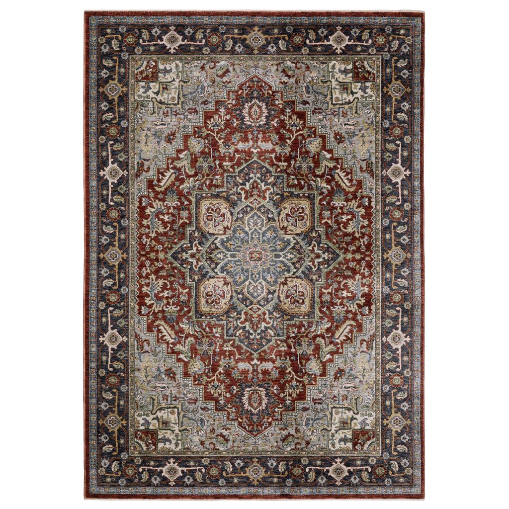 Oriental Weavers Eliana ELI11 Red Rectangle Indoor Area Rug Oriental Pattern-
