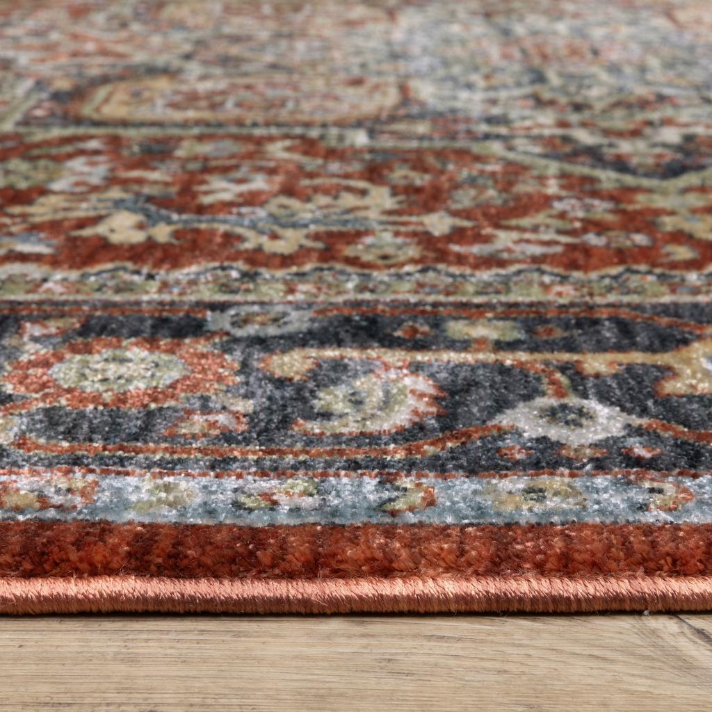 Oriental Weavers Eliana ELI11 Red Rectangle Indoor Runner Oriental Pattern-