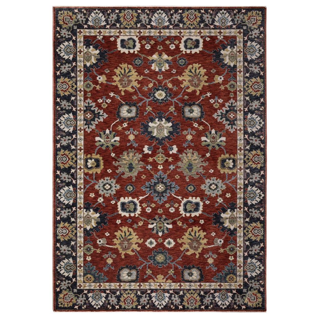 Oriental Weavers Eliana ELI12 Red Rectangle Indoor Area Rug Oriental Pattern-