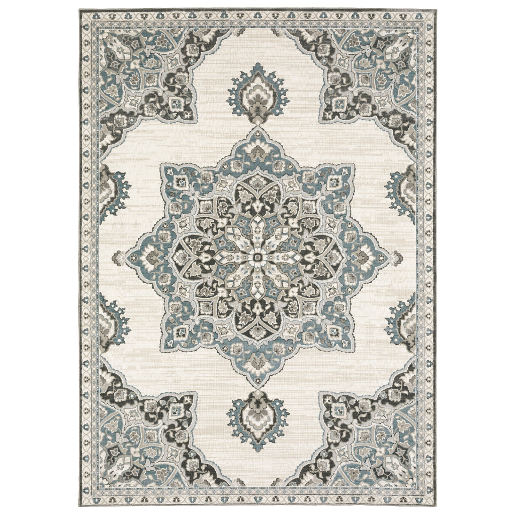Oriental Weavers Ellington ELL01 Multicolor Rectangle Indoor Area Rug - Opulent Stain Resistant Traditional Rug with Medallion Design-