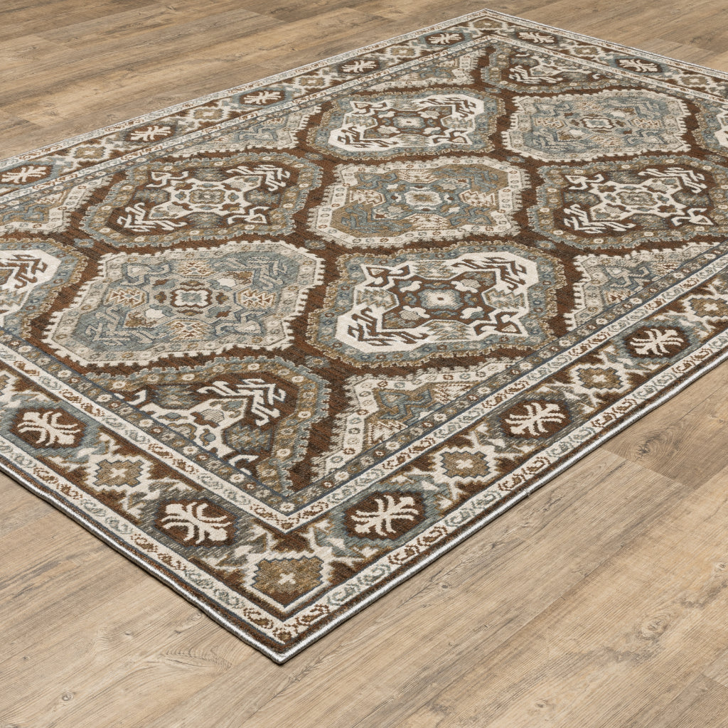 Oriental Weavers Ellington ELL03 Multicolor Rectangle Indoor Area Rug - Opulent Stain Resistant Traditional Rug with Medallion Design