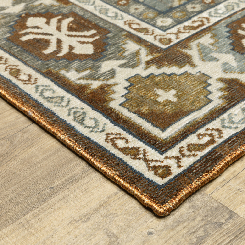 Oriental Weavers Ellington ELL03 Multicolor Rectangle Indoor Area Rug - Opulent Stain Resistant Traditional Rug with Medallion Design