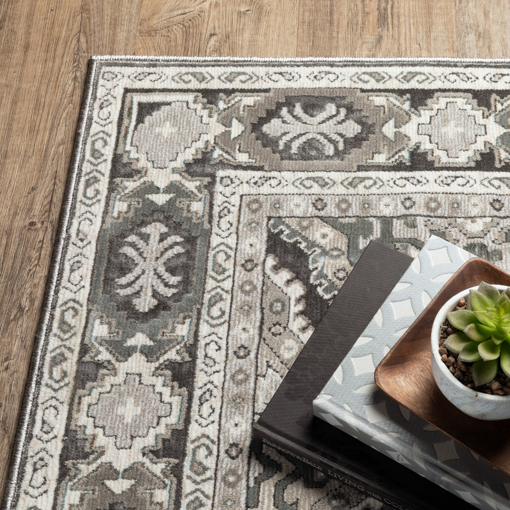 Oriental Weavers Ellington ELL04 Multicolor Rectangle Indoor Area Rug - Opulent Stain Resistant Traditional Rug with Medallion Design-