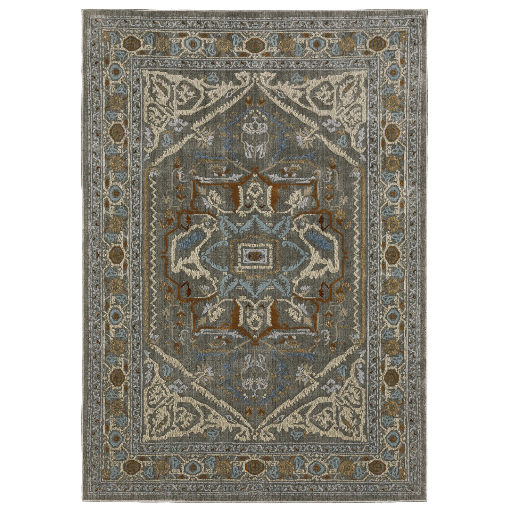 Oriental Weavers Ellington ELL05 Multicolor Rectangle Indoor Area Rug - Opulent Stain Resistant Traditional Rug with Medallion Design