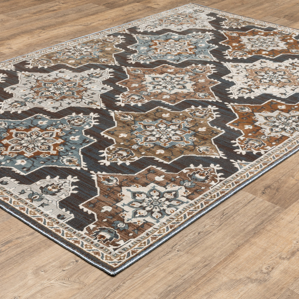 Oriental Weavers Ellington ELL07 Multicolor Rectangle Indoor Area Rug - Opulent Stain Resistant Traditional Rug with Medallion Design