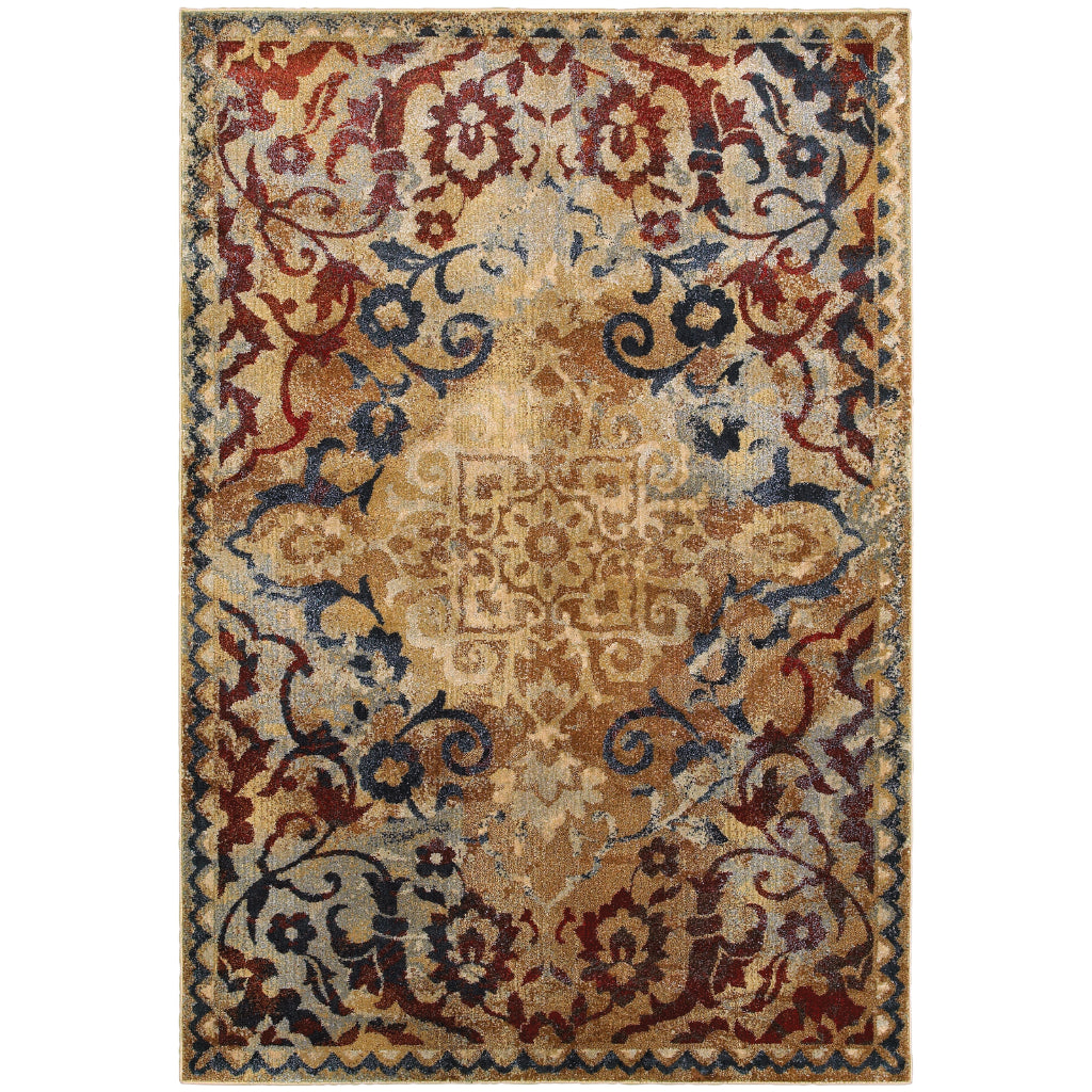 Oriental Weavers Empire 021J4 Multicolor Rectangle Indoor Area Rug - Stain Resistant Traditional Rug with Medallion Design