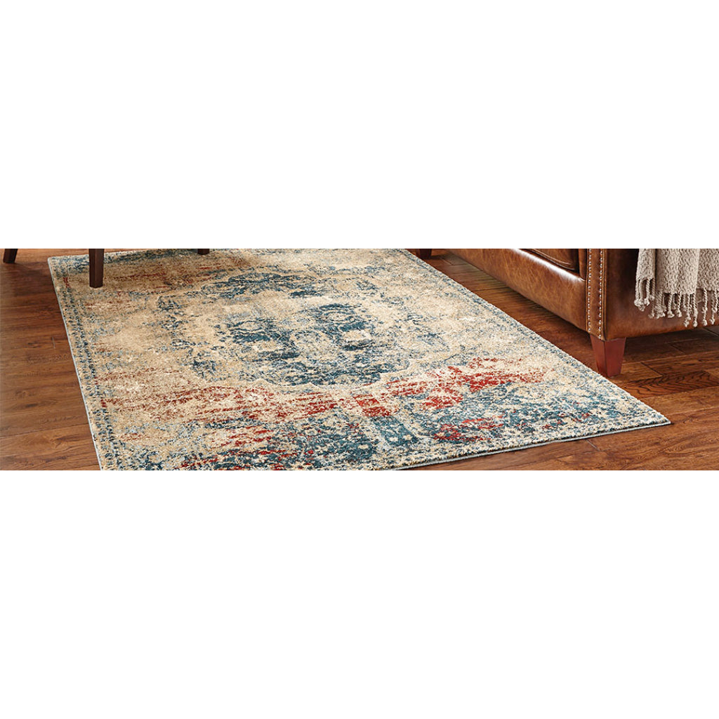 Oriental Weavers Empire 4449H Multicolor Rectangle Indoor Area Rug - Stain Resistant Traditional Rug with Distressed Medallion Design