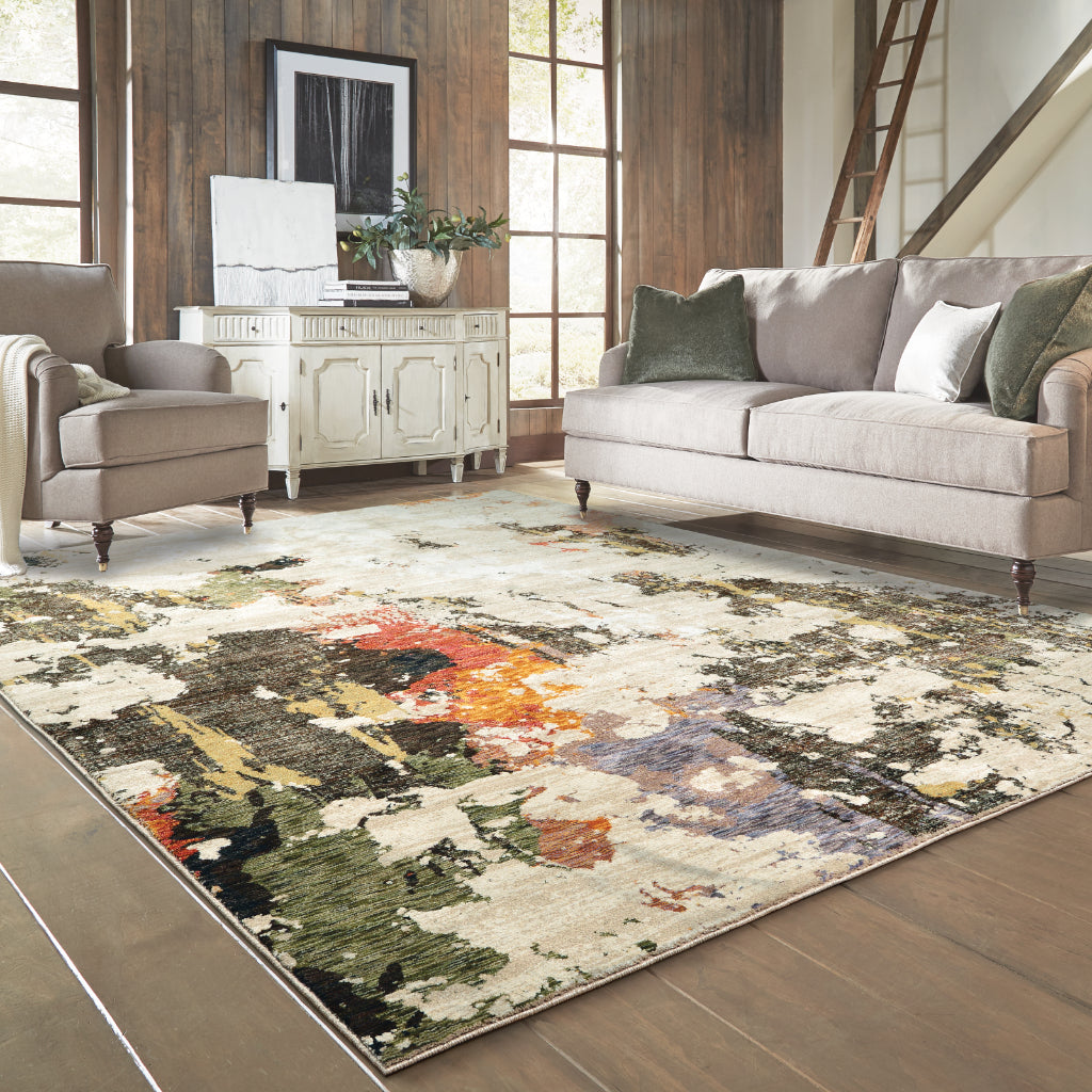 Oriental Weavers Evolution 7770J Multicolor Rectangle Indoor Area Rug - Durable Stain Resistant Contemporary Rug with Abstract Design