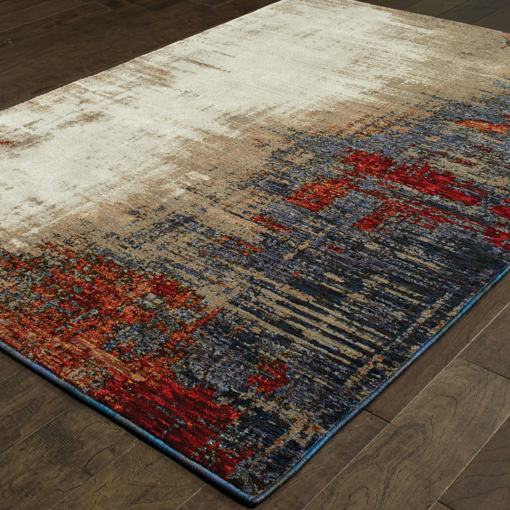 Oriental Weavers Evolution 8001A Multicolor Rectangle Indoor Area Rug - Durable Stain Resistant Contemporary Rug with Abstract Design-