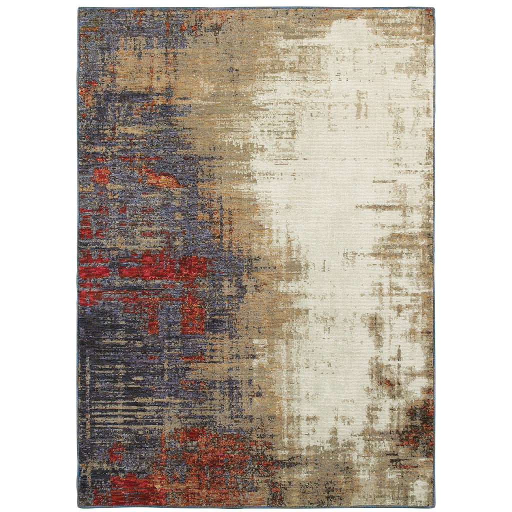 Oriental Weavers Evolution 8001A Multicolor Rectangle Indoor Area Rug - Durable Stain Resistant Contemporary Rug with Abstract Design-
