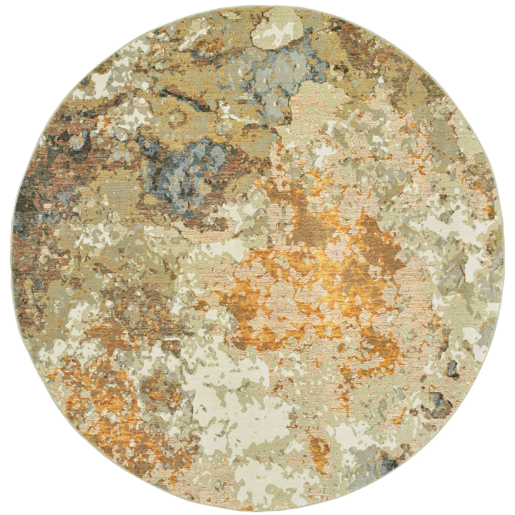 Oriental Weavers Evolution 8031B Multicolor Round Indoor Area Rug - Durable Stain Resistant Contemporary Rug with Abstract Design-