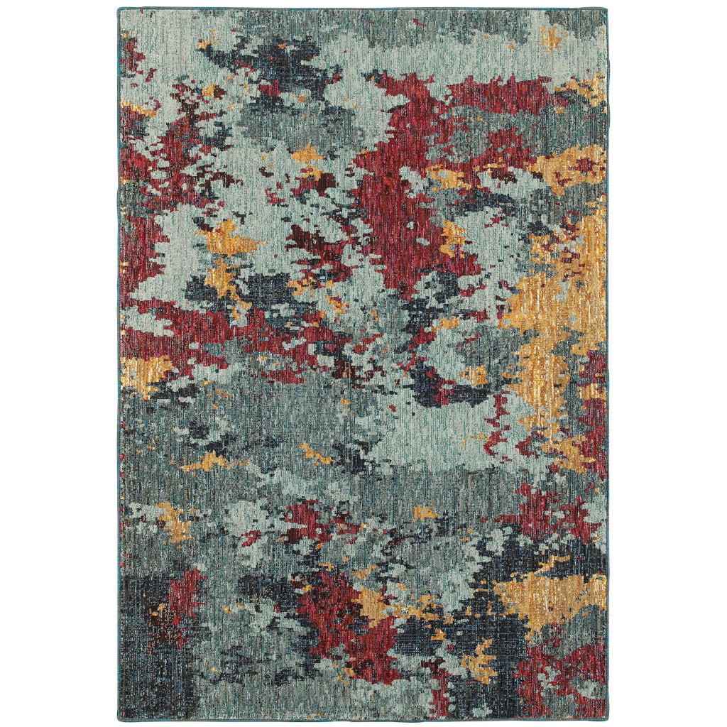 Oriental Weavers Evolution 8036C Multicolor Rectangle Indoor Area Rug - Durable Stain Resistant Contemporary Rug with Abstract Design