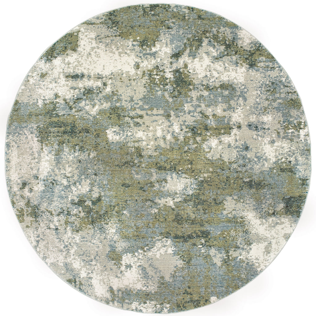 Oriental Weavers Evolution 8039E Multicolor Round Indoor Area Rug - Durable Stain Resistant Contemporary Rug with Abstract Design