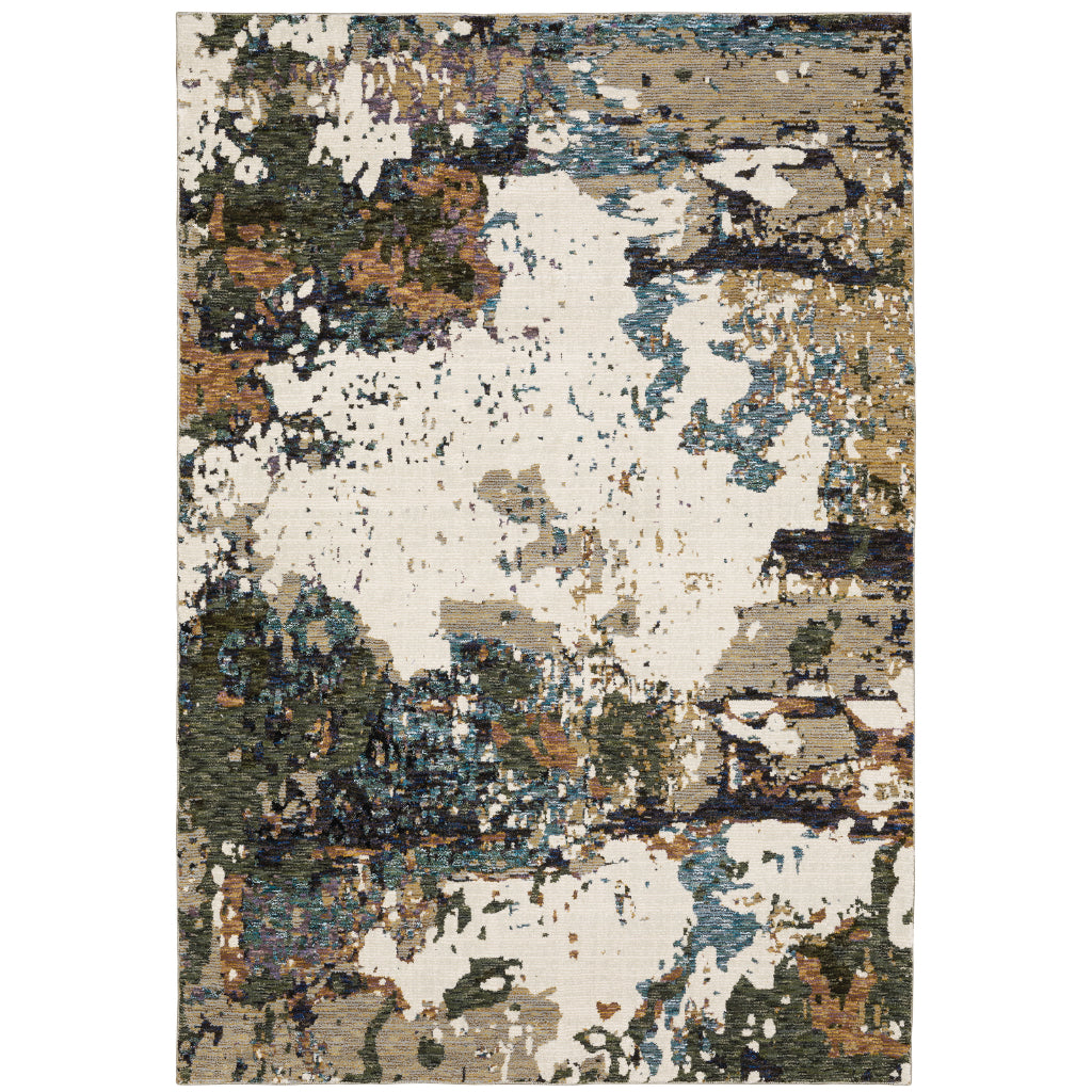 Oriental Weavers Evolution 0981A Multicolor Rectangle Indoor Area Rug - Durable Stain Resistant Contemporary Rug with Abstract Design