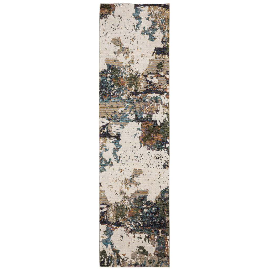 Oriental Weavers Evolution 0981A Multicolor Rectangle Indoor Runner - Durable Stain Resistant Contemporary Rug with Abstract Design