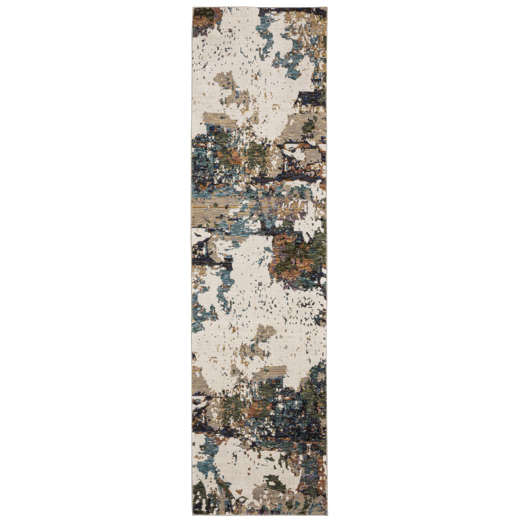 Oriental Weavers Evolution 0981A Multicolor Rectangle Indoor Runner - Durable Stain Resistant Contemporary Rug with Abstract Design-