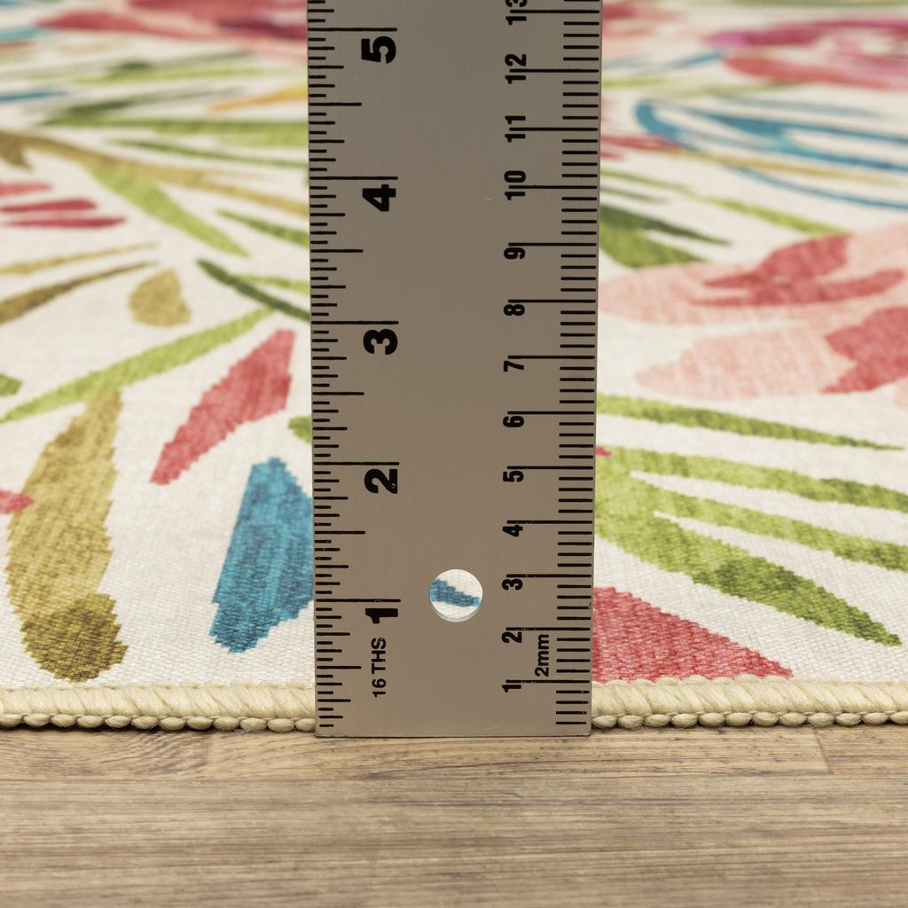 Oriental Weavers Fiji FIJ01 Beige Rectangle Indoor/Outdoor Runner Floral Pattern-