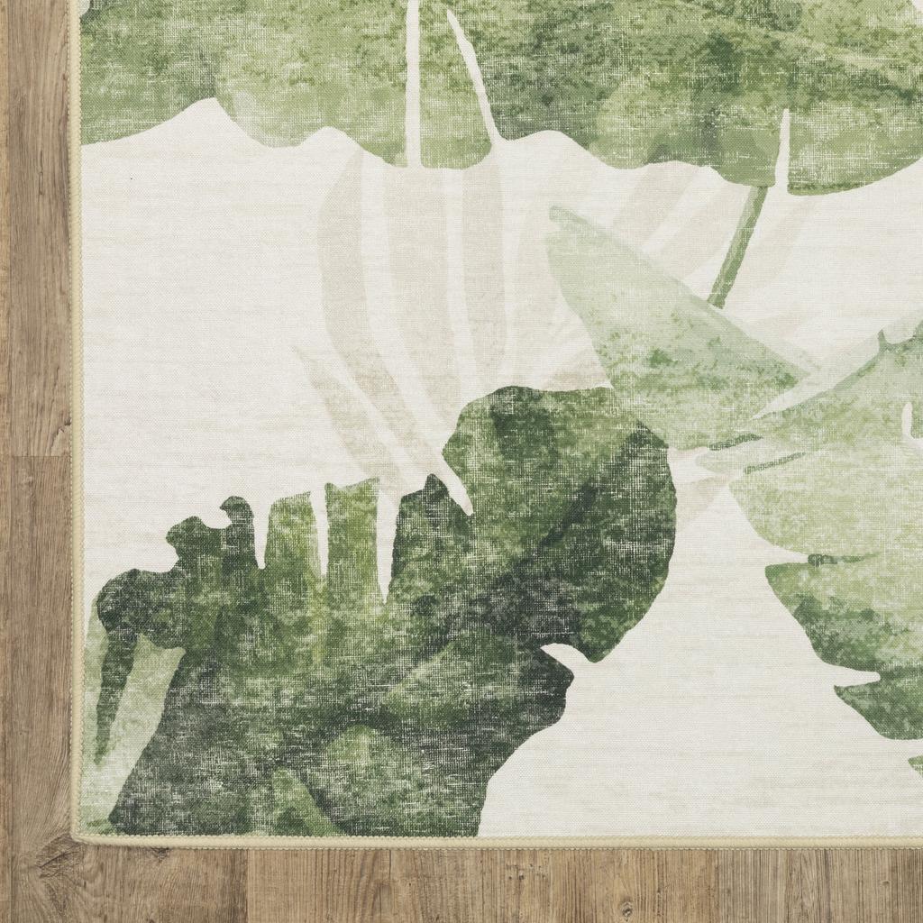 Oriental Weavers Fiji FIJ02 Beige Rectangle Indoor/Outdoor Runner Floral Pattern-