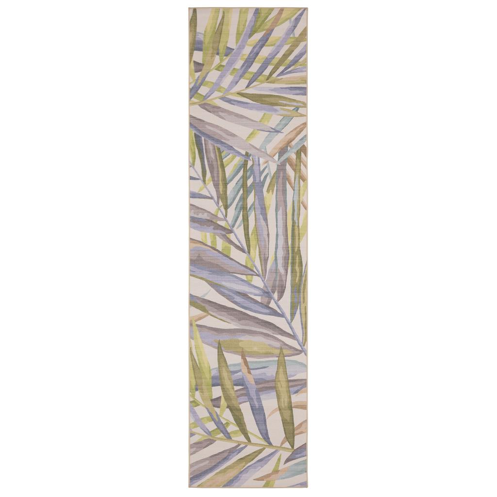 Oriental Weavers Fiji FIJ03 Beige Rectangle Indoor/Outdoor Runner Floral Pattern-