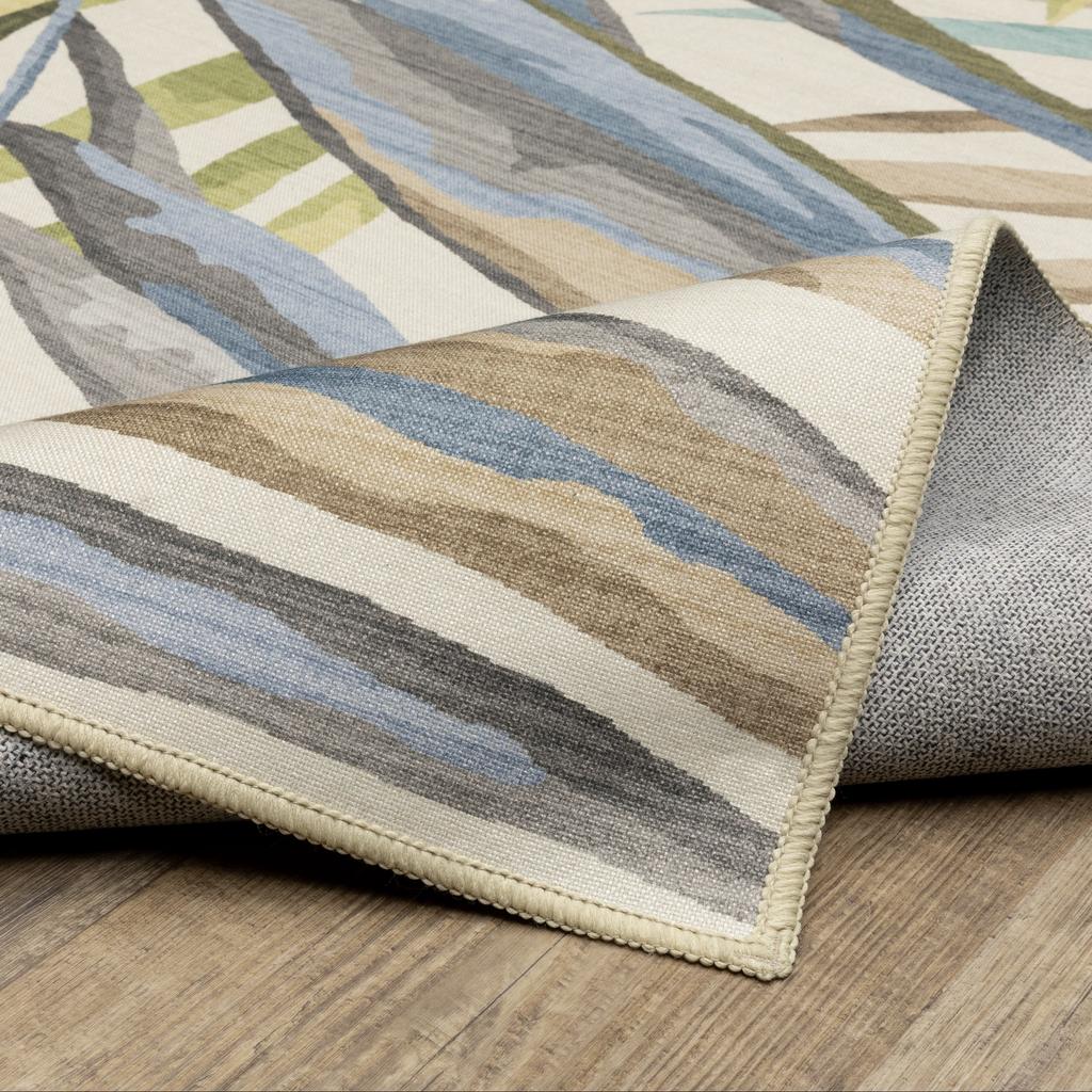 Oriental Weavers Fiji FIJ03 Beige Rectangle Indoor/Outdoor Area Rug Floral Pattern-