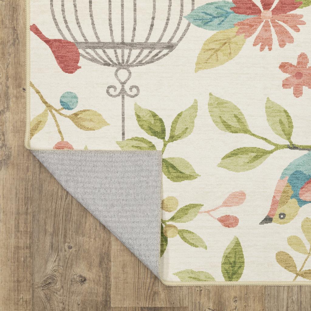 Oriental Weavers Fiji FIJ05 Beige Rectangle Indoor/Outdoor Runner Floral Pattern-