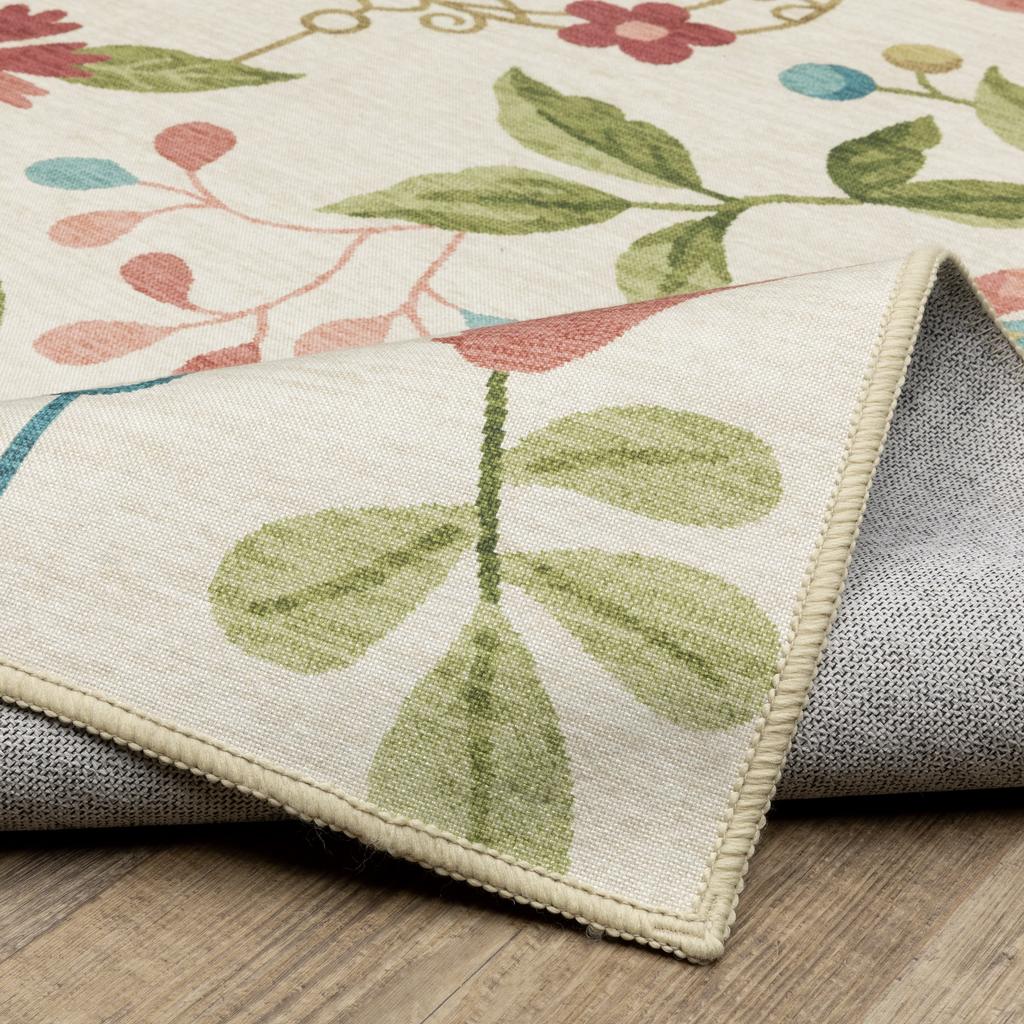 Oriental Weavers Fiji FIJ05 Beige Rectangle Indoor/Outdoor Area Rug Floral Pattern-