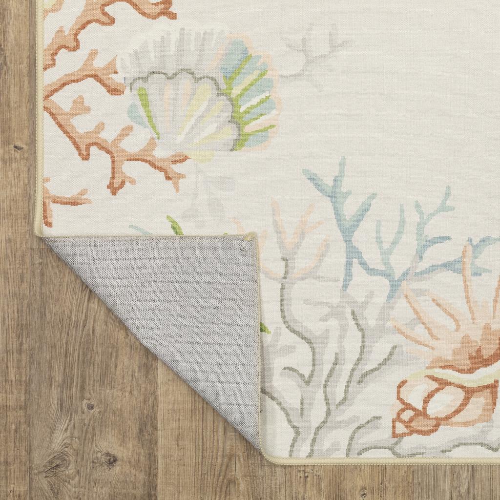 Oriental Weavers Fiji FIJ06 Beige Rectangle Indoor/Outdoor Runner Border Pattern-