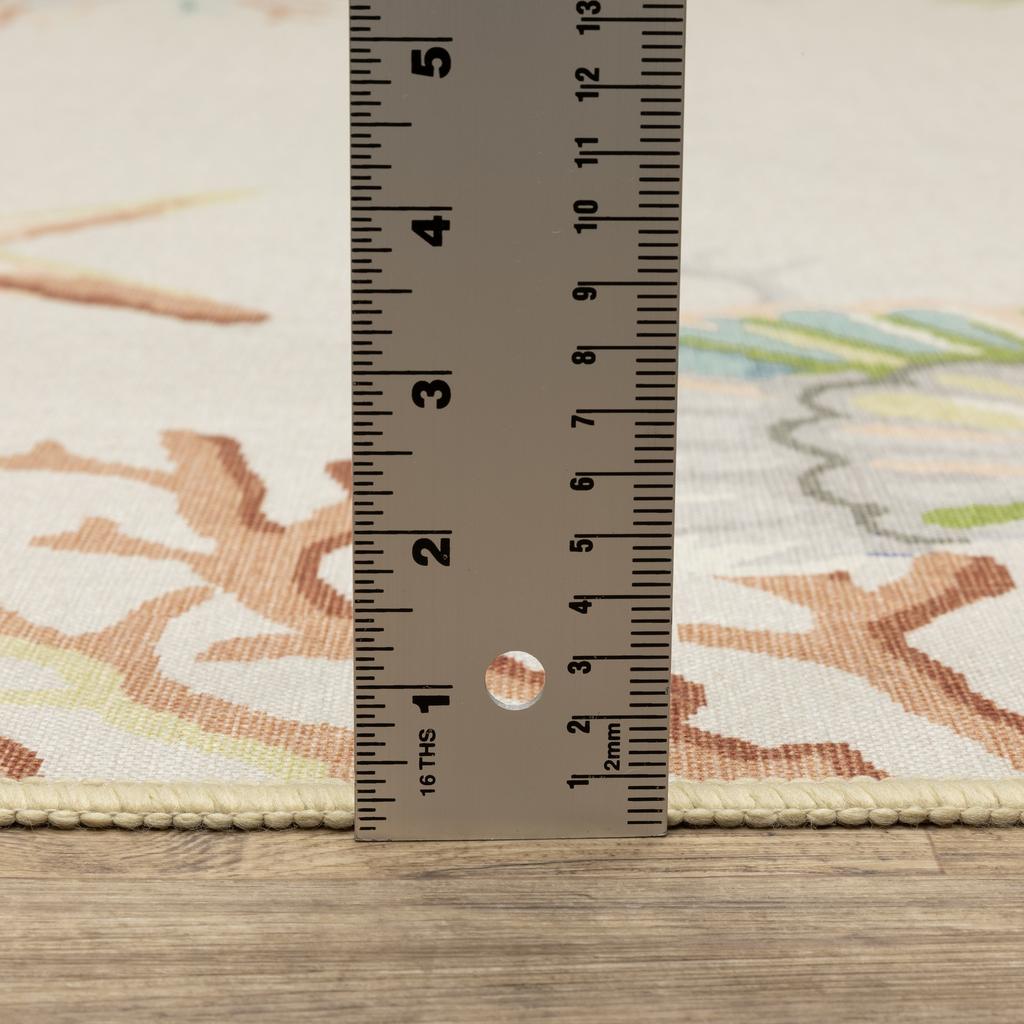 Oriental Weavers Fiji FIJ06 Beige Rectangle Indoor/Outdoor Runner Border Pattern-