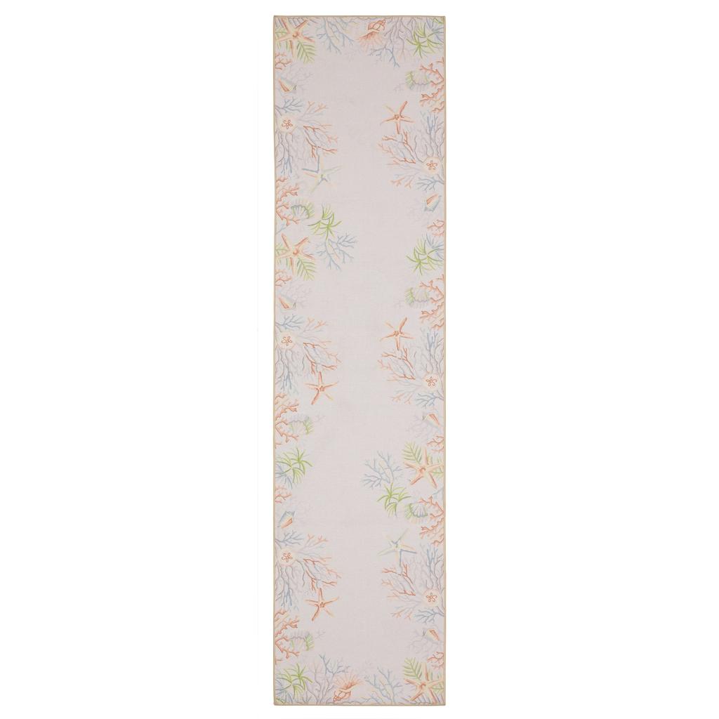 Oriental Weavers Fiji FIJ06 Beige Rectangle Indoor/Outdoor Runner Border Pattern-