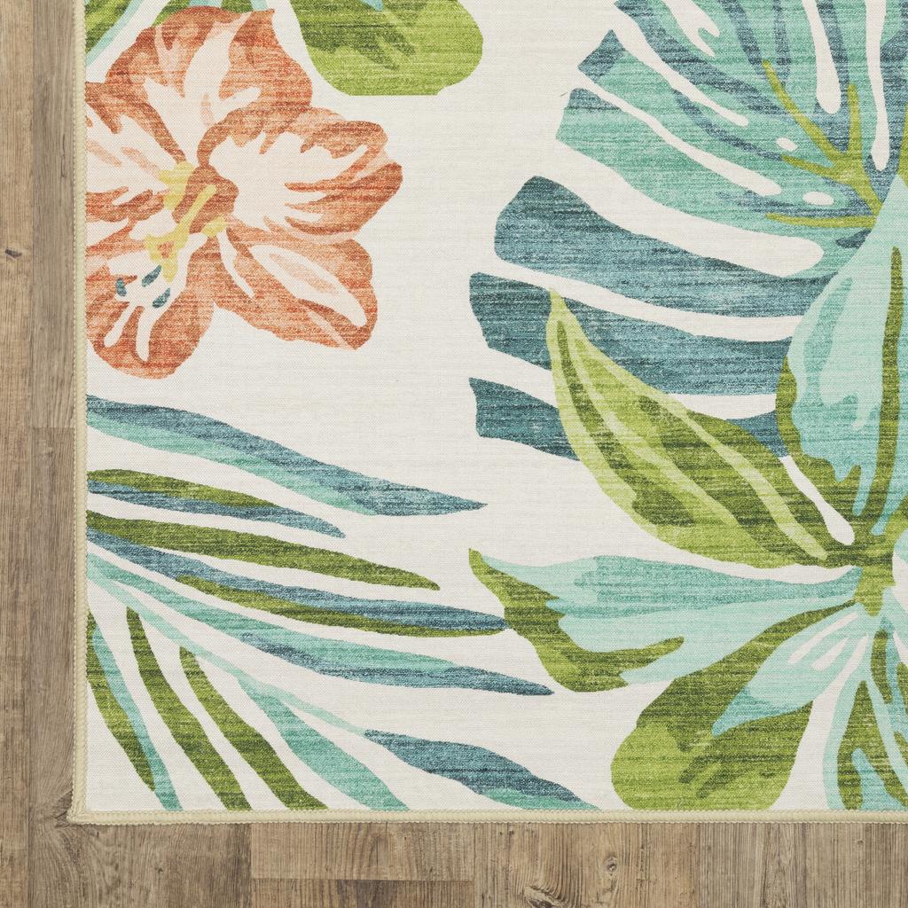 Oriental Weavers Fiji FIJ08 Pink Rectangle Indoor/Outdoor Area Rug Floral Pattern-