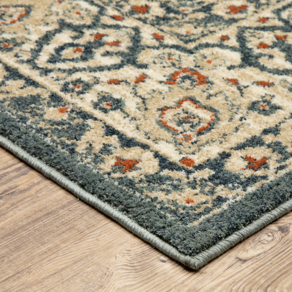 Oriental Weavers Fiona 8020W Multicolor Rectangle Indoor Area Rug - Stain Resistant Vintage Style Rug with Medallion Design