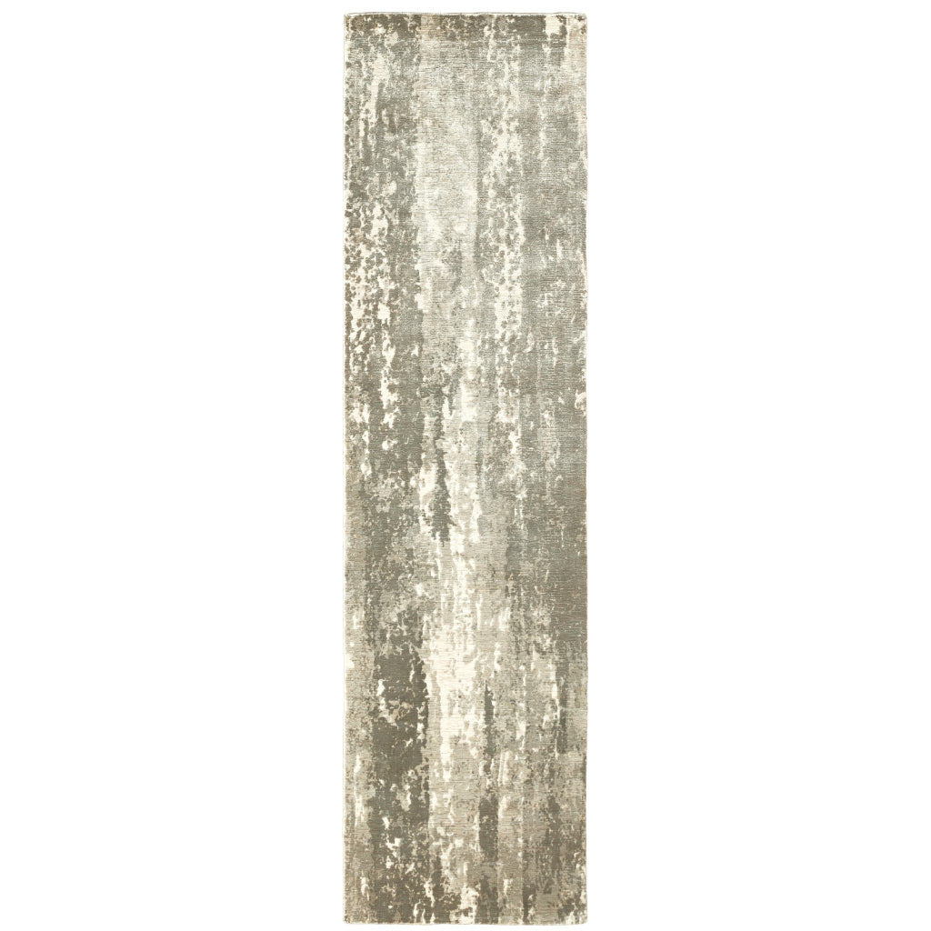 Oriental Weavers Formations 70006 Gray Rectangle Indoor Runner - Hand Loomed Abstract Rug Made of 100% Viscose