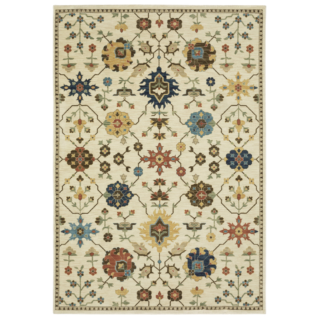 Oriental Weavers Francesca FR02M Multicolor Rectangle Indoor Area Rug - Stain Resistant Floral Rug