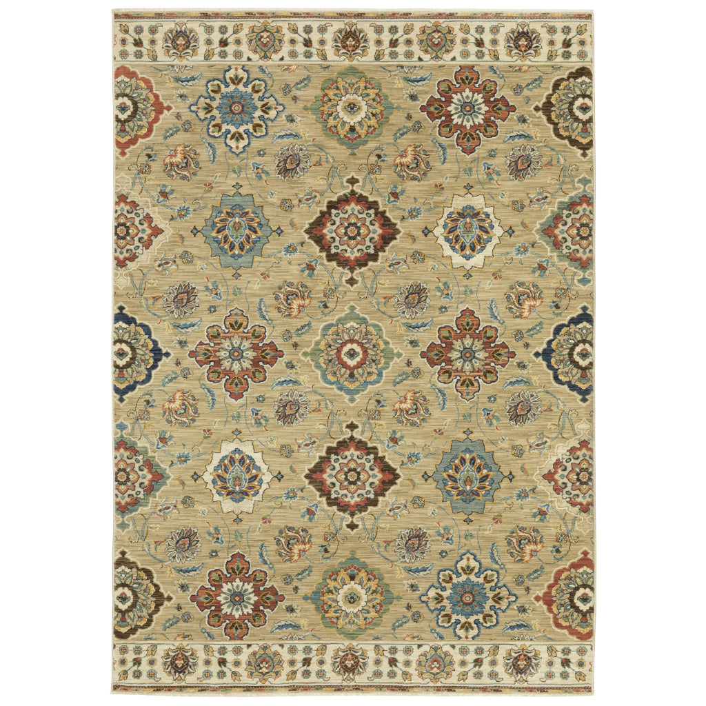 Oriental Weavers Francesca FR05D Multicolor Rectangle Indoor Area Rug - Stain Resistant Floral Rug