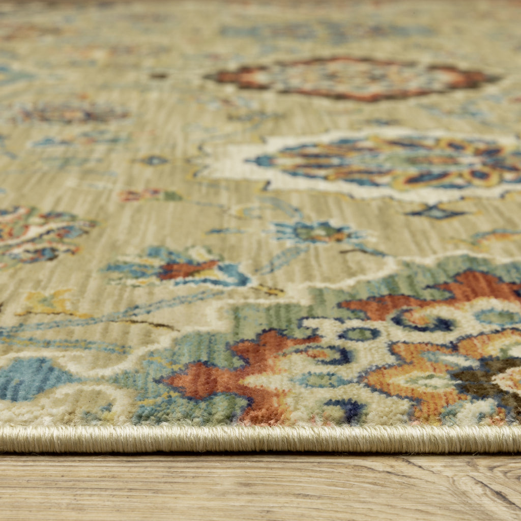 Oriental Weavers Francesca FR05D Multicolor Rectangle Indoor Area Rug - Stain Resistant Floral Rug