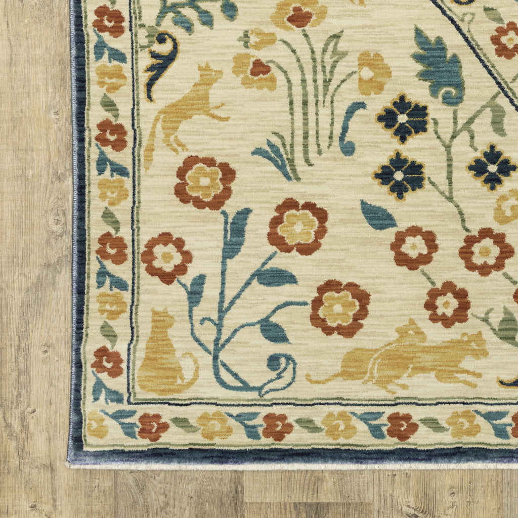 Oriental Weavers Francesca FR06B Multicolor Rectangle Indoor Area Rug - Stain Resistant Floral Rug